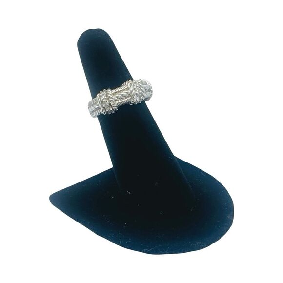 Judith Ripka 925 Sterling Silver Cubic Zirconia Ring Band - Size 6 - Picture 6 of 10